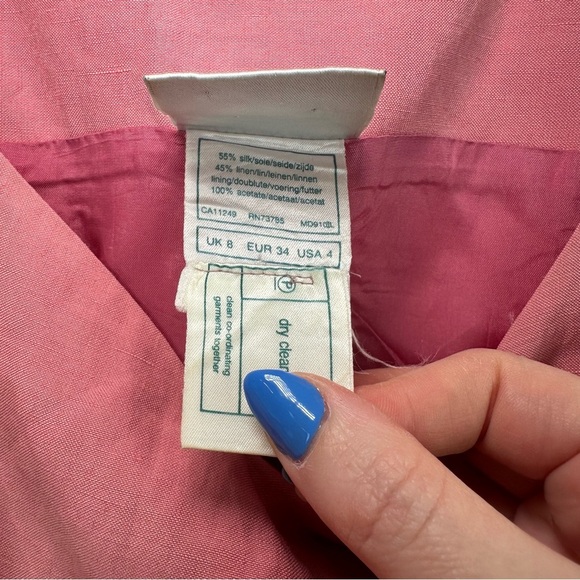 Vintage Laura Ashley Mini Sweetheart Neckline Linen Silk Dress - Picture 4 of 9